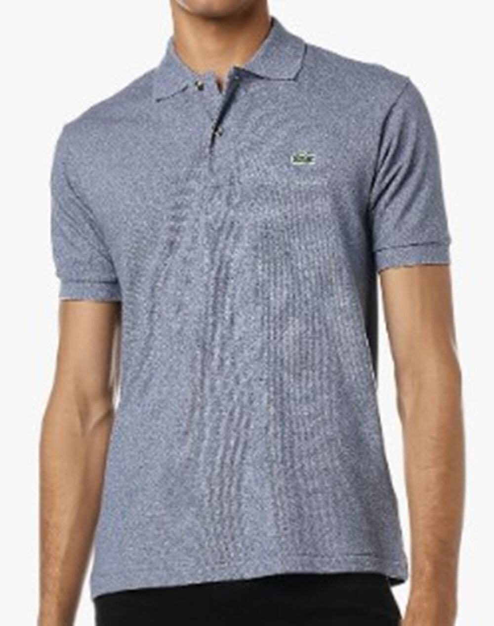 Lacoste Men's Classic Short Sleeve Chine Pique Polo Shirt Light Indigo Blue XXL